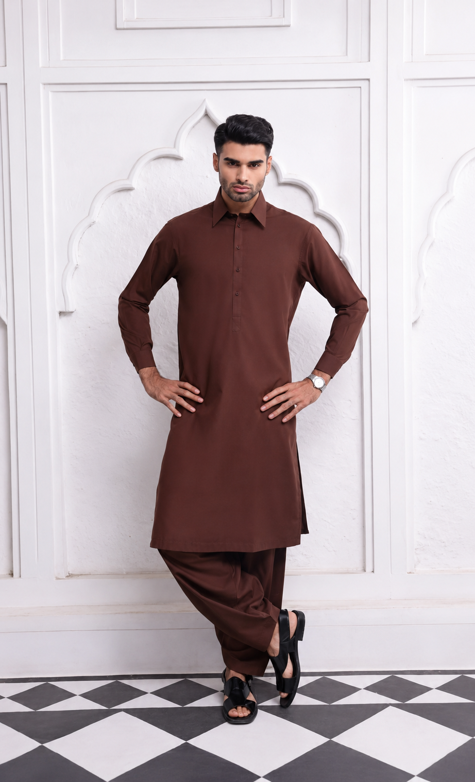 DARK BROWN MEN'S UNSTITCHED BOSKI