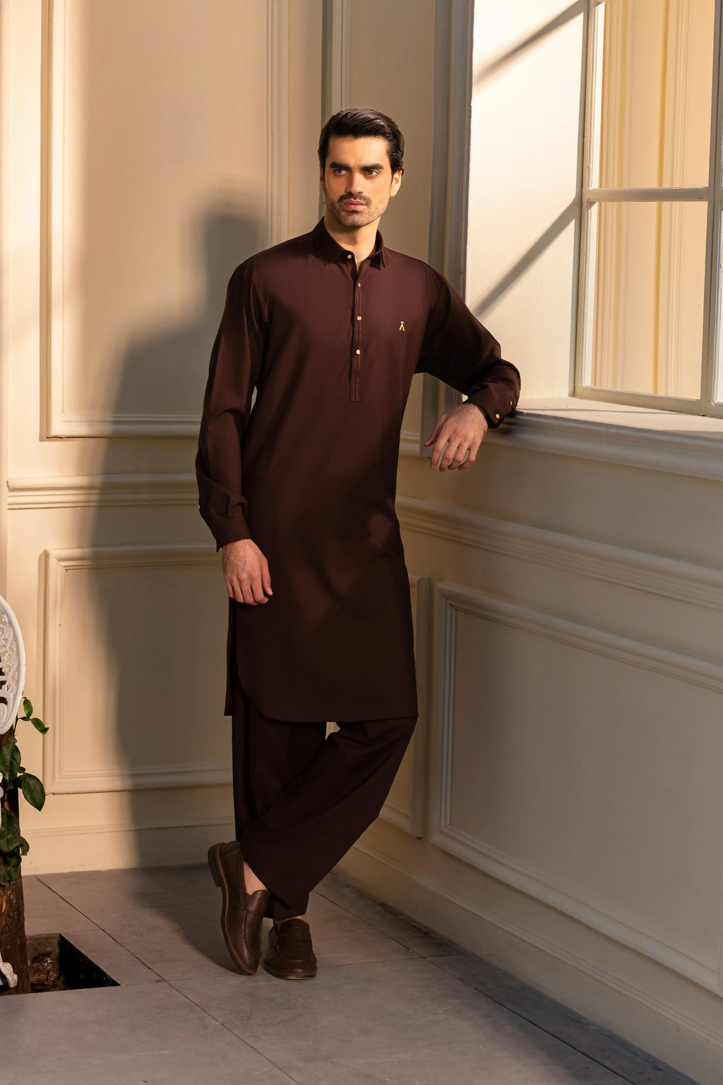 DARK CHOCOLATE BROWN MEN'S UNSTITCHED