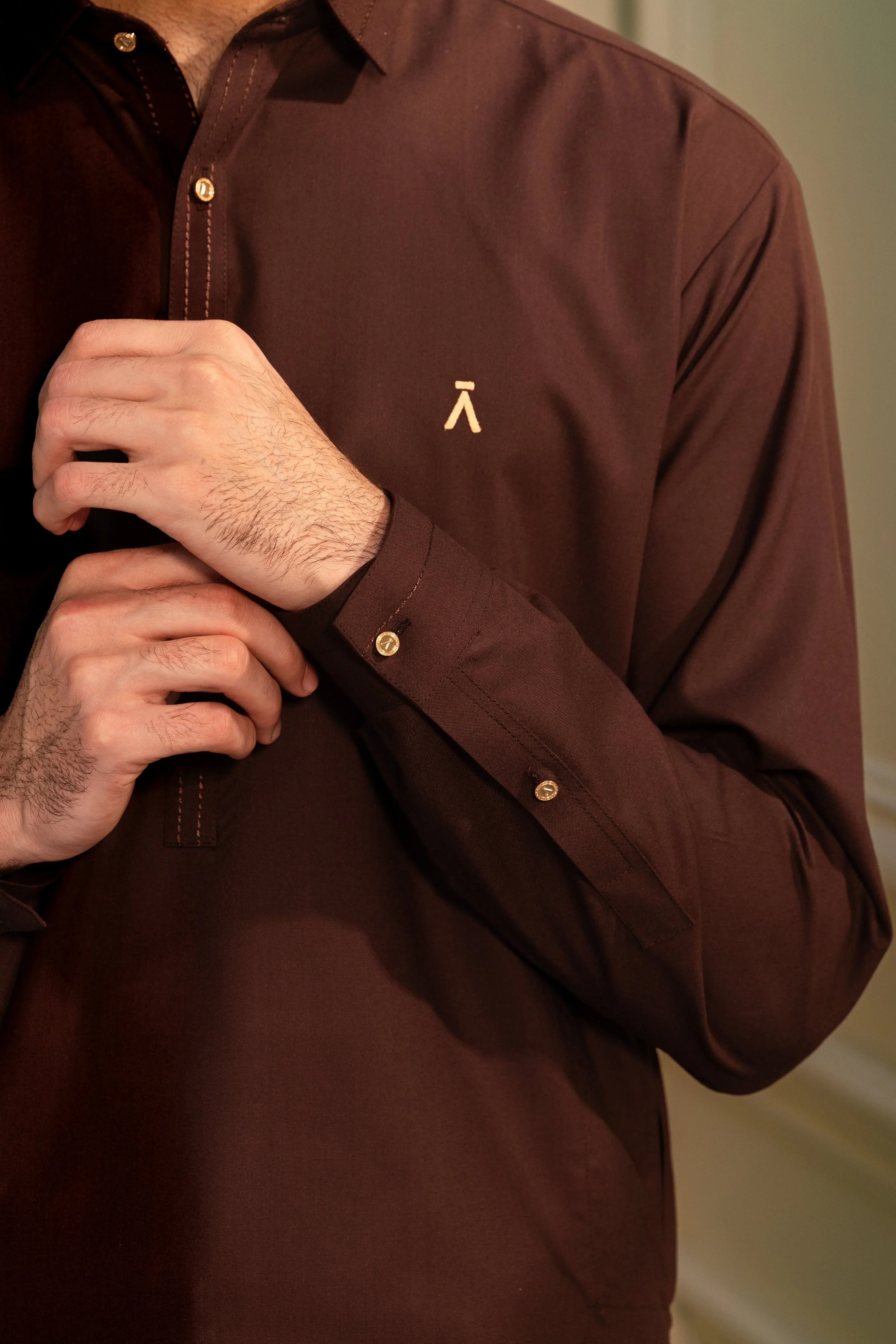 DARK CHOCOLATE BROWN MEN'S UNSTITCHED