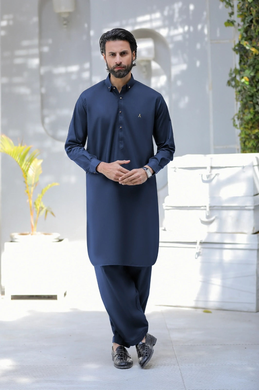 NAVY BLUE MEN'S UNSTITCHED