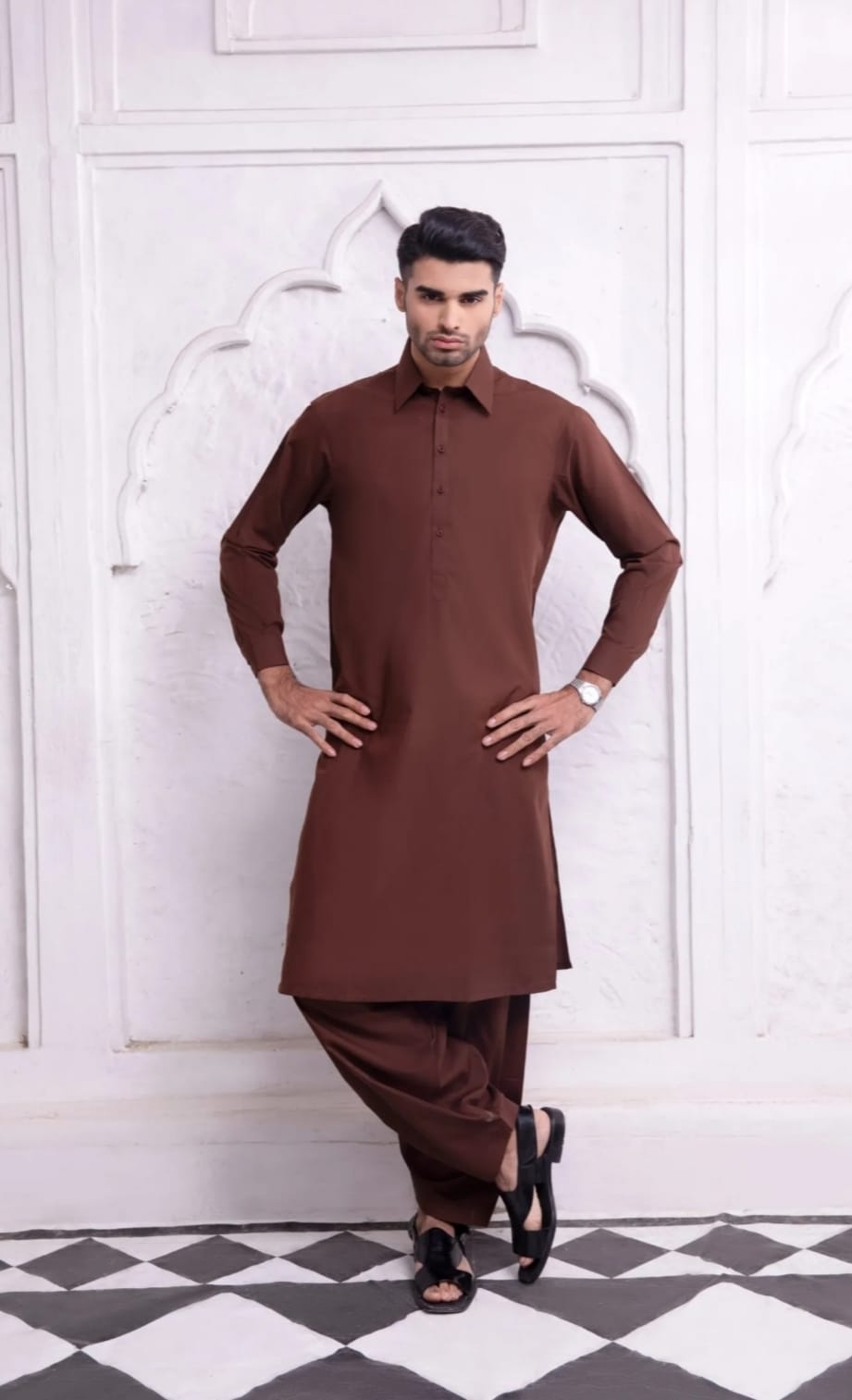 DARK BROWN MEN'S UNSTITCHED