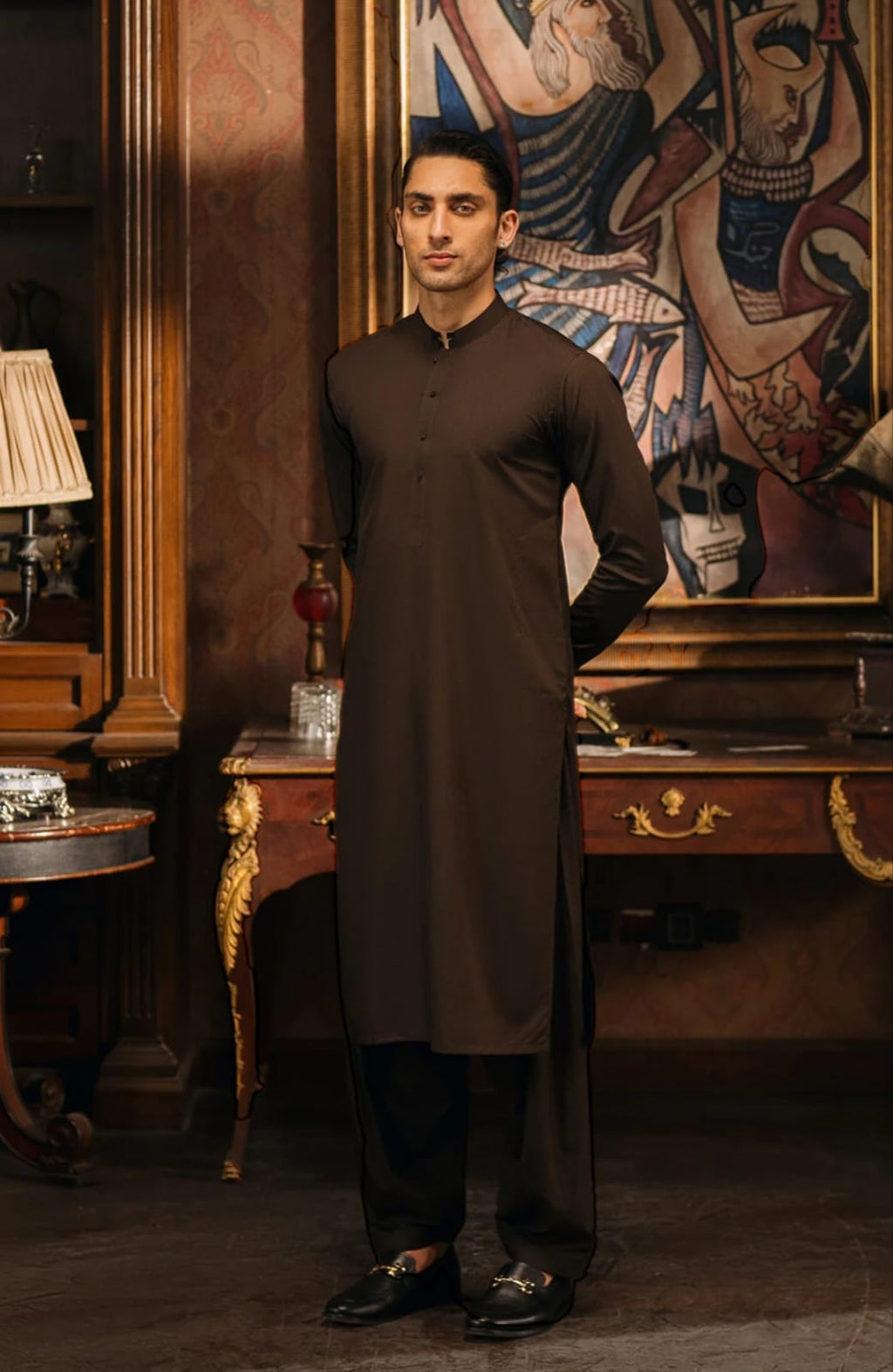 DARK CHOCOLATE BROWN MEN'S UNSTITCHED