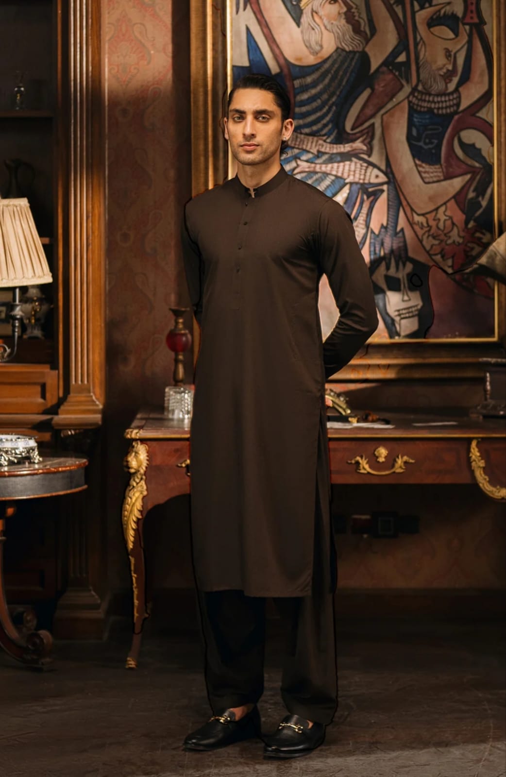 DARK CHOCOLATE BROWN MEN'S UNSTITCHED
